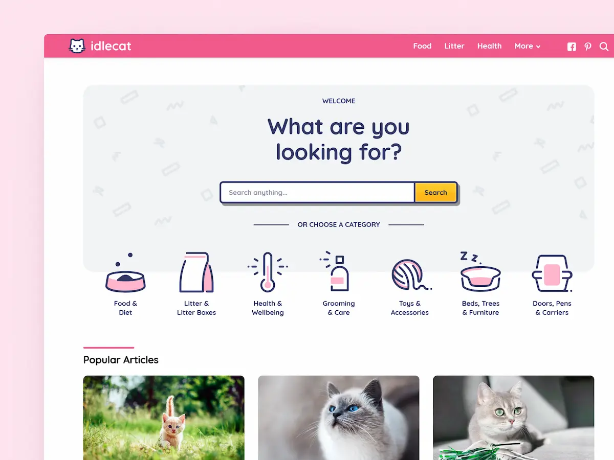 The Idle Cat website preview